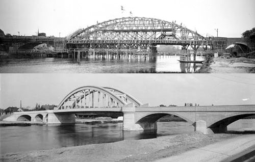 1927 Bau der Saalebrücke Alsleben